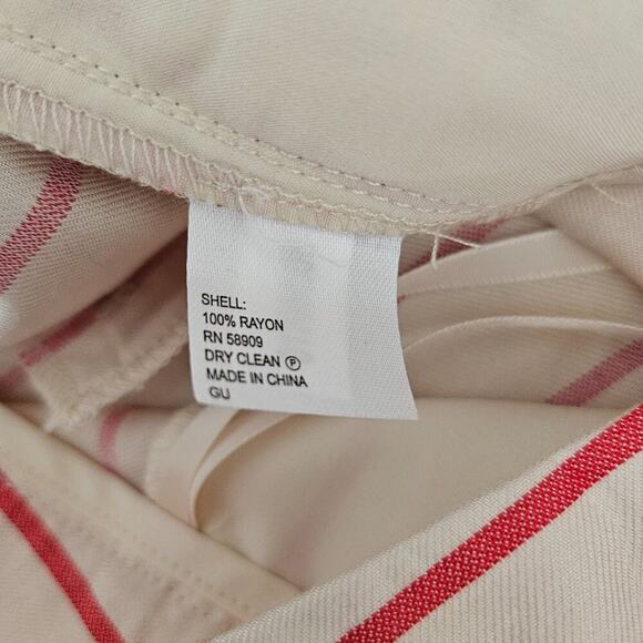 Gianni Bini Meghan Rayon Shorts- Cream Red Striped- Sz 12- EUC - Picture 7 of 7